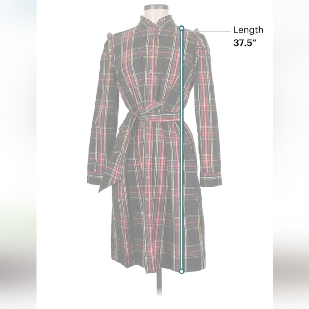 J.Crew Factory Black Plaid Flannel Shirtdress 8 $70 Retail - Picture 7 of 9